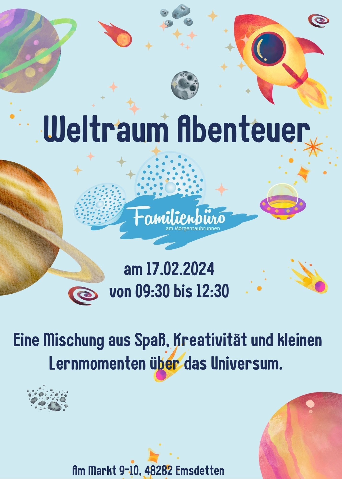 Entdeckt das Universum WeltraumAbenteuer im Familienbüro Familienbüro